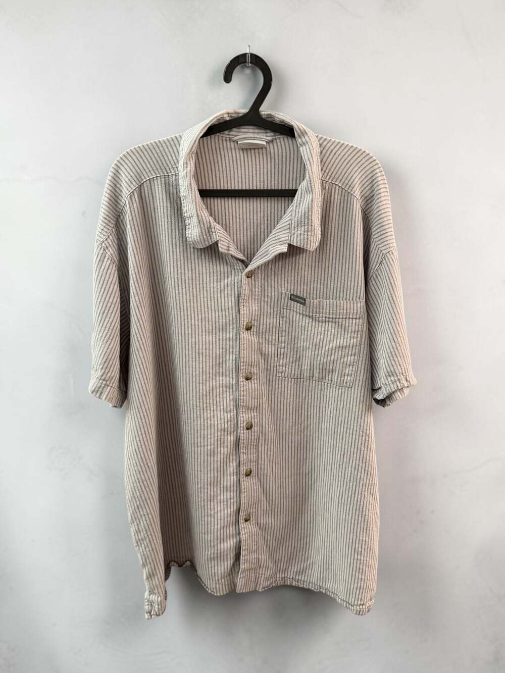 Columbia Striped Short Sleeve Button Down Shirt XXL